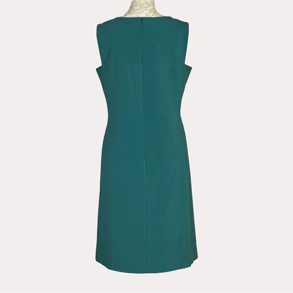 Eliza J Split Neck Shift Dress Woven Green 6 - Picture 5 of 9